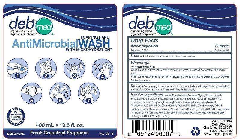 Deb Med Antimicrobial Foaming Hand Wash Fresh Grapefruit